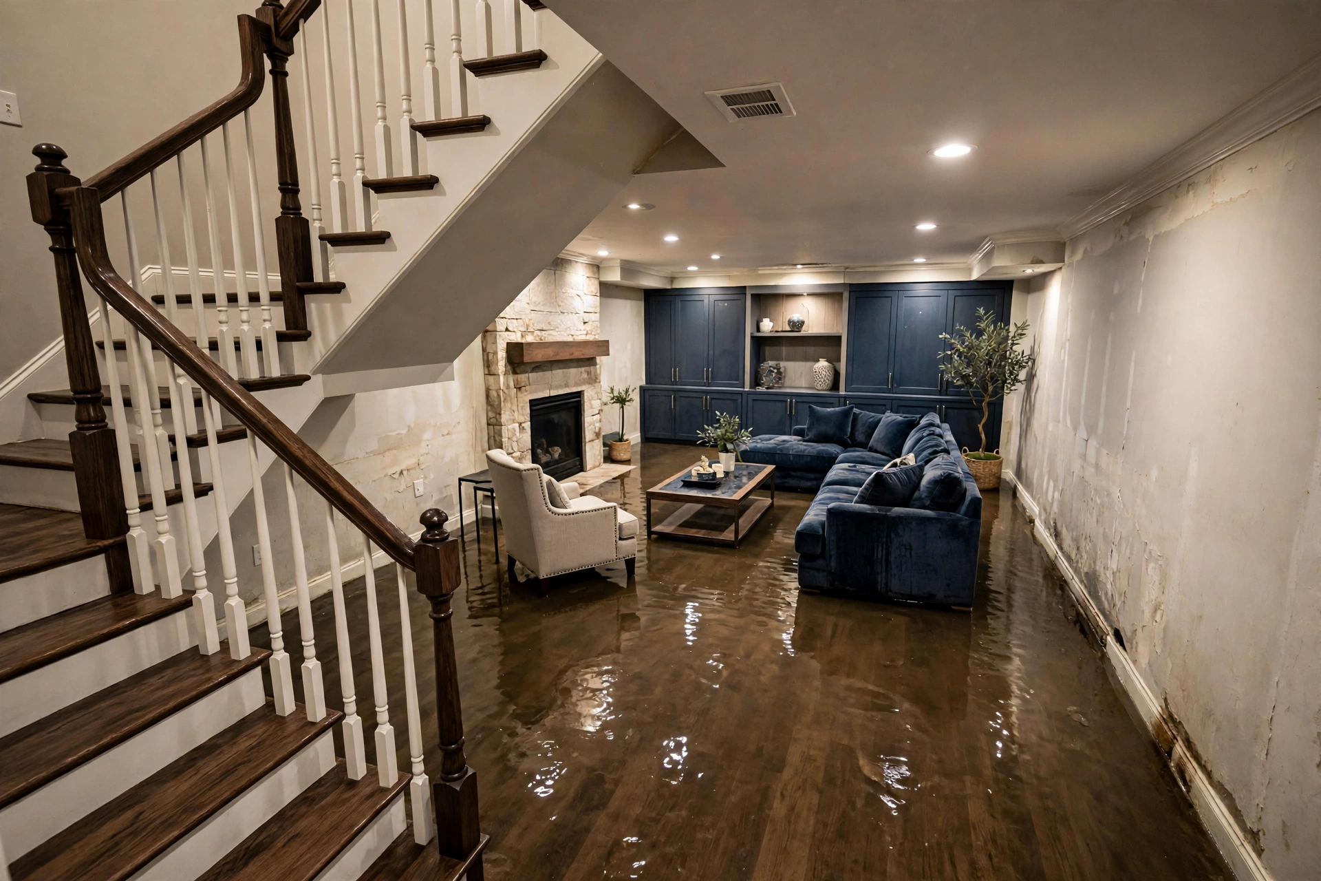 Before photo,  Basement Water Damage Restoration in Belair, by Bowie Water Damage Restoration Company