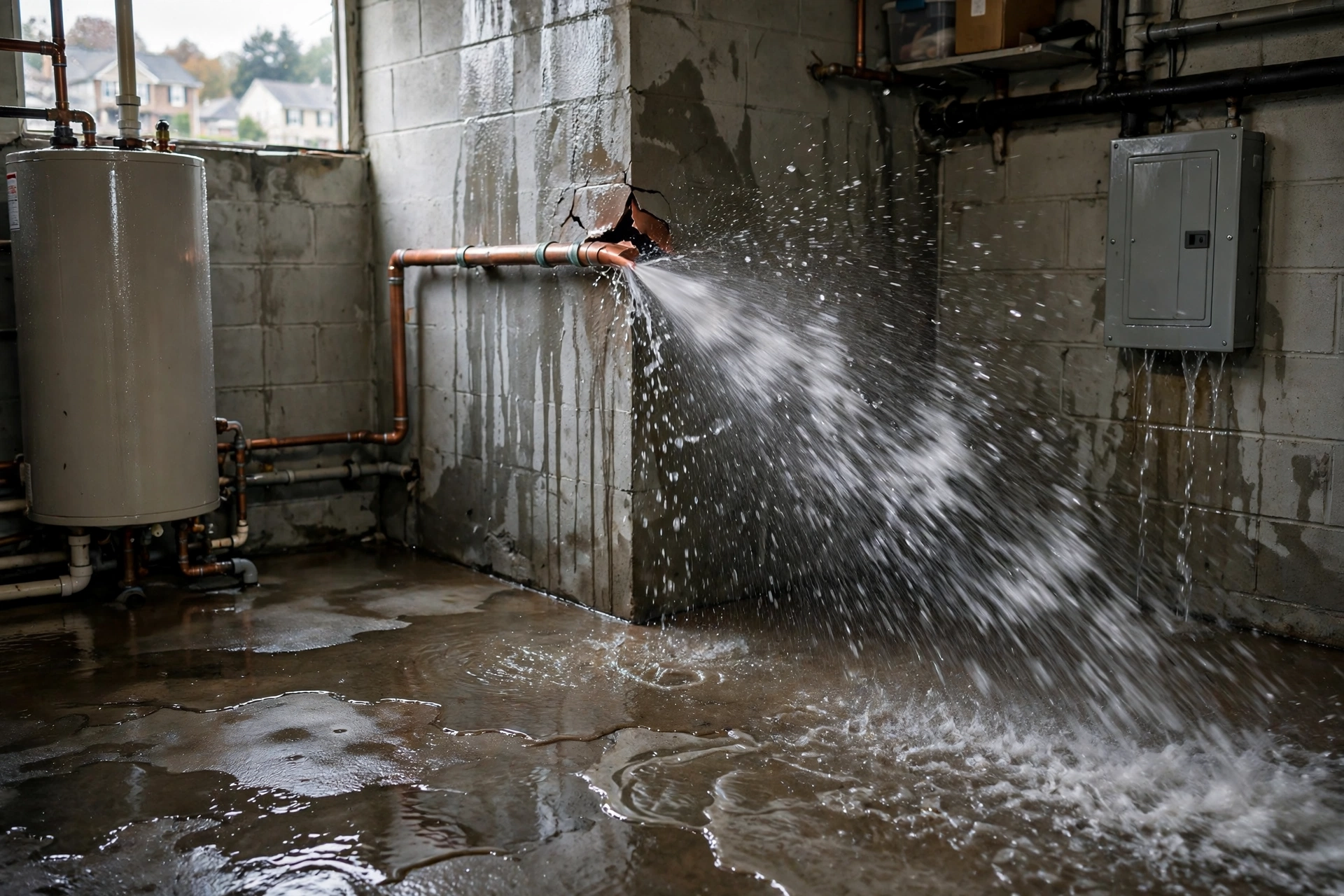 Before photo,  Burst Pipe Water Damage in Tulip Grove, by Bowie Water Damage Restoration Company