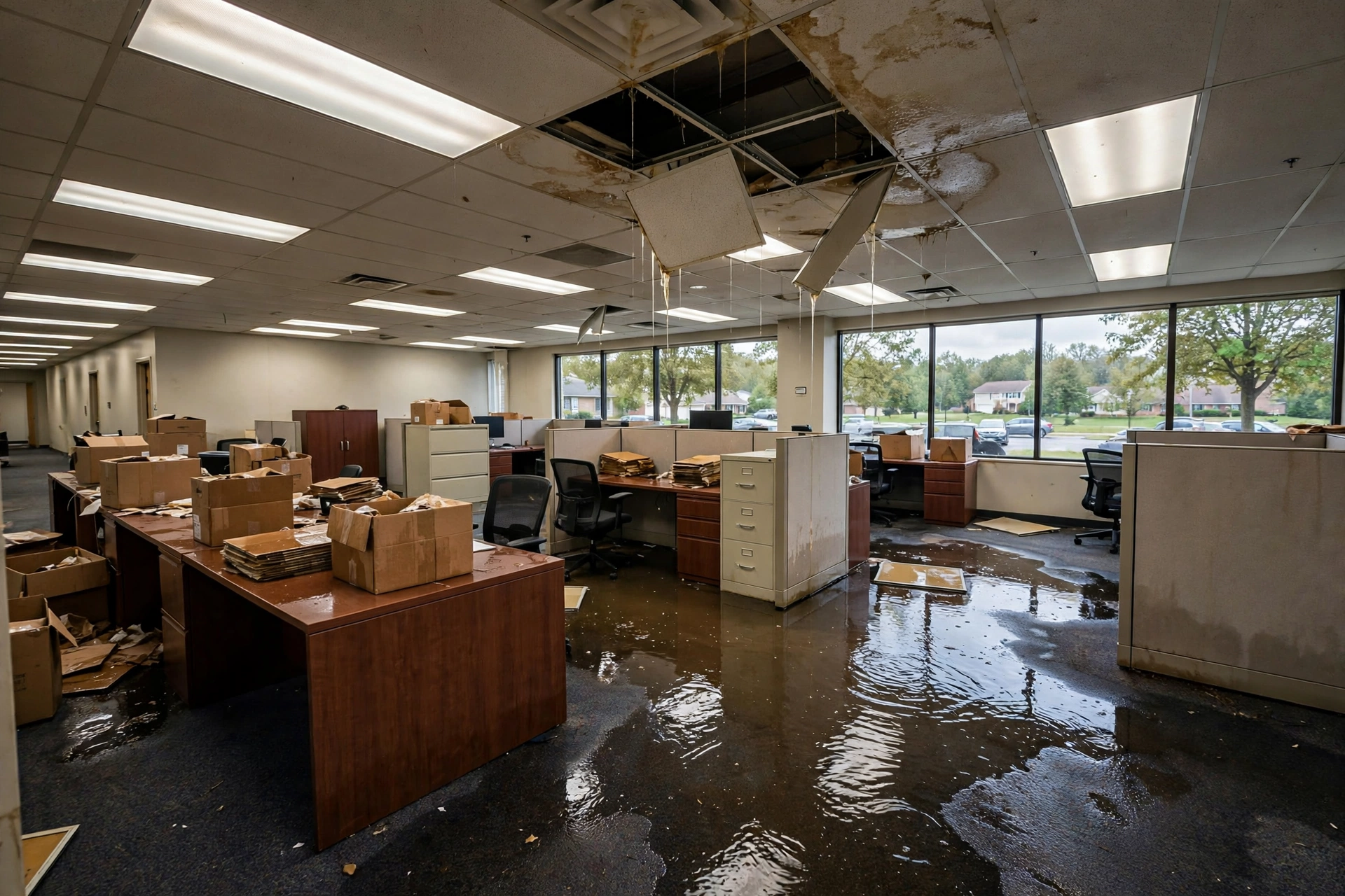Before photo,  Commercial Water Damage Restoration in Woodmore, by Bowie Water Damage Restoration Company