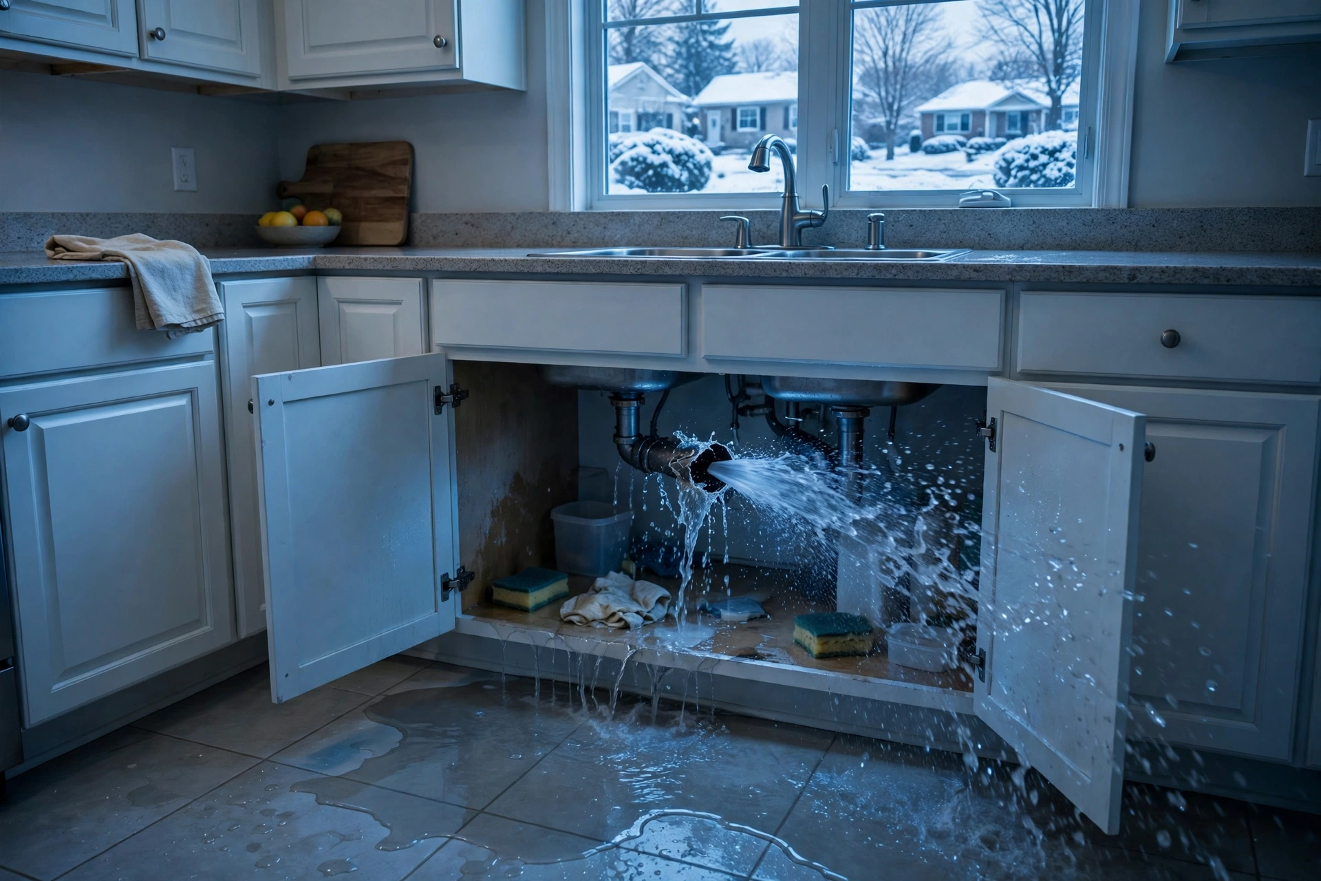 Before photo,  Frozen Pipe Water Damage in South Bowie, by Bowie Water Damage Restoration Company
