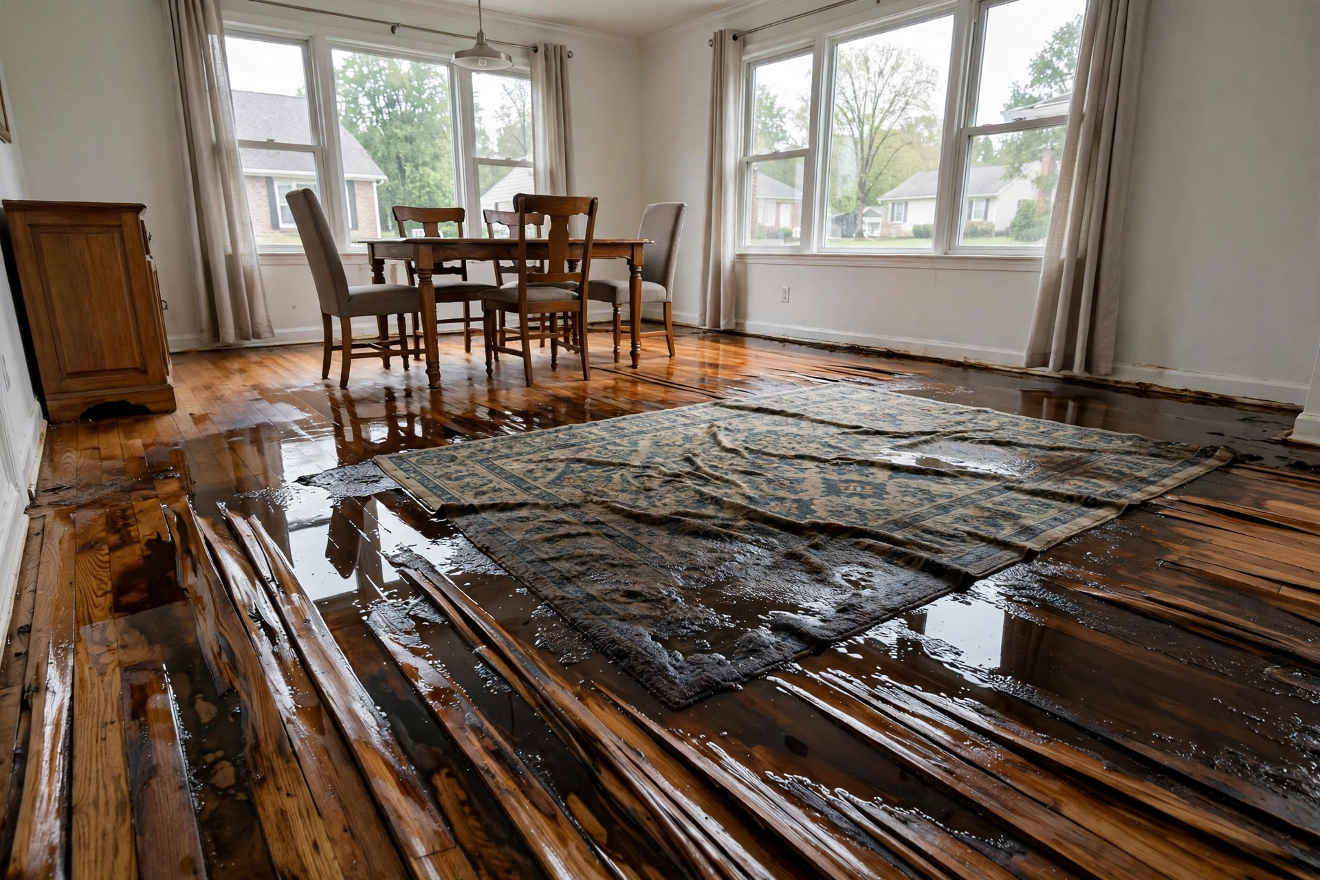 Before photo,  Hardwood Floor Water Damage in Yorktown, by Bowie Water Damage Restoration Company