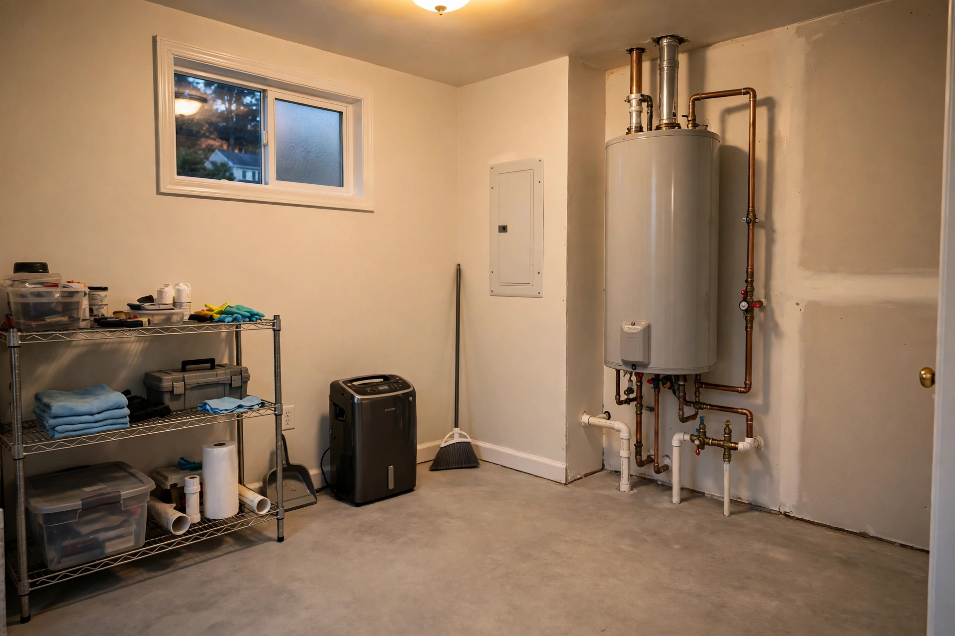 Water Heater Leak Cleanup — Water Heater Leak Cleanup in Old Town Bowie by Bowie Water Damage Restoration Company